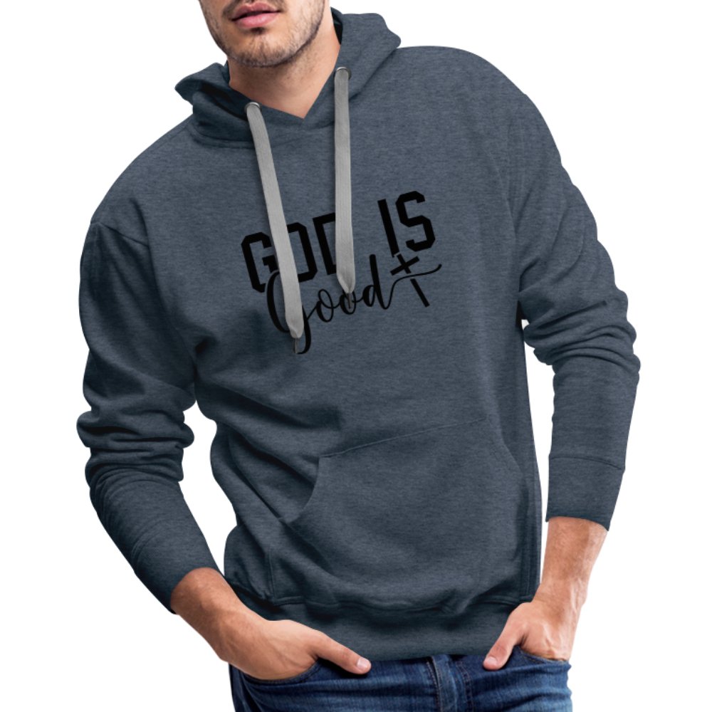 God is Good Men’s Premium Hoodie - heather denim