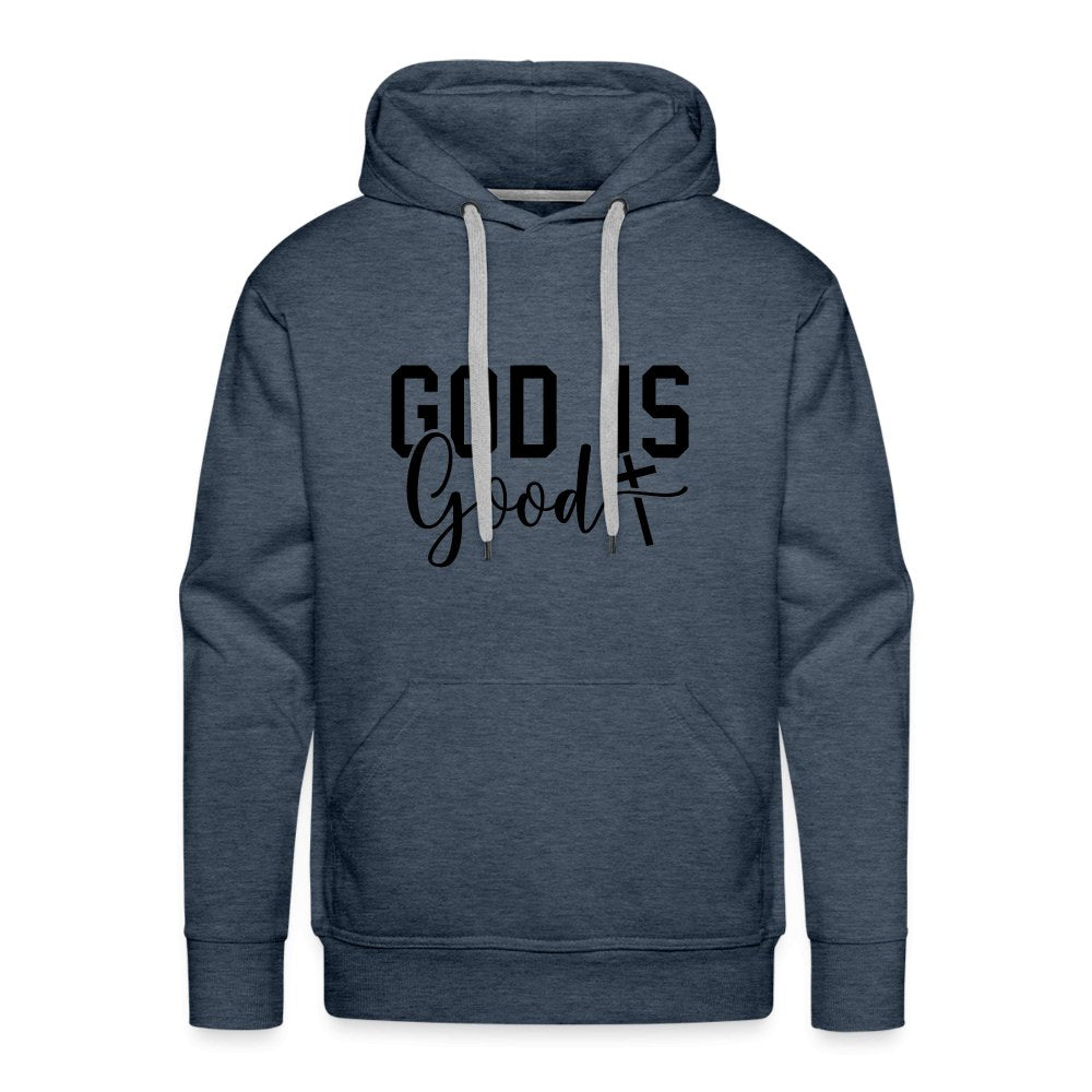 God is Good Men’s Premium Hoodie - heather denim