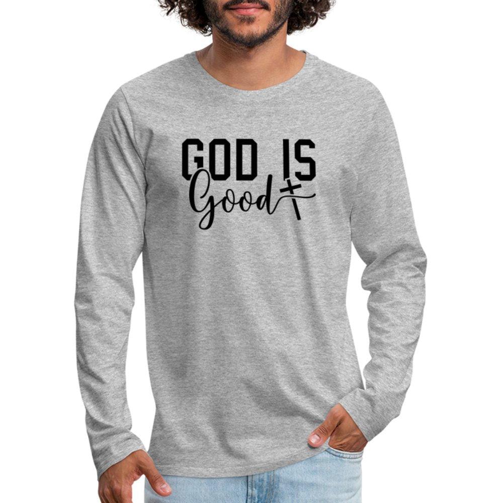 God is Good Men's Premium Long Sleeve T-Shirt - heather gray