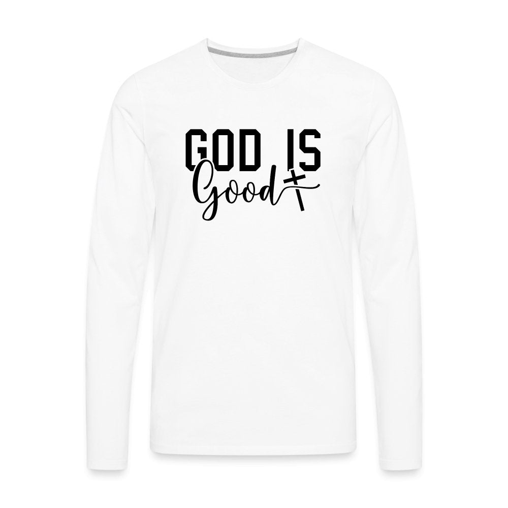 God is Good Men's Premium Long Sleeve T-Shirt - white