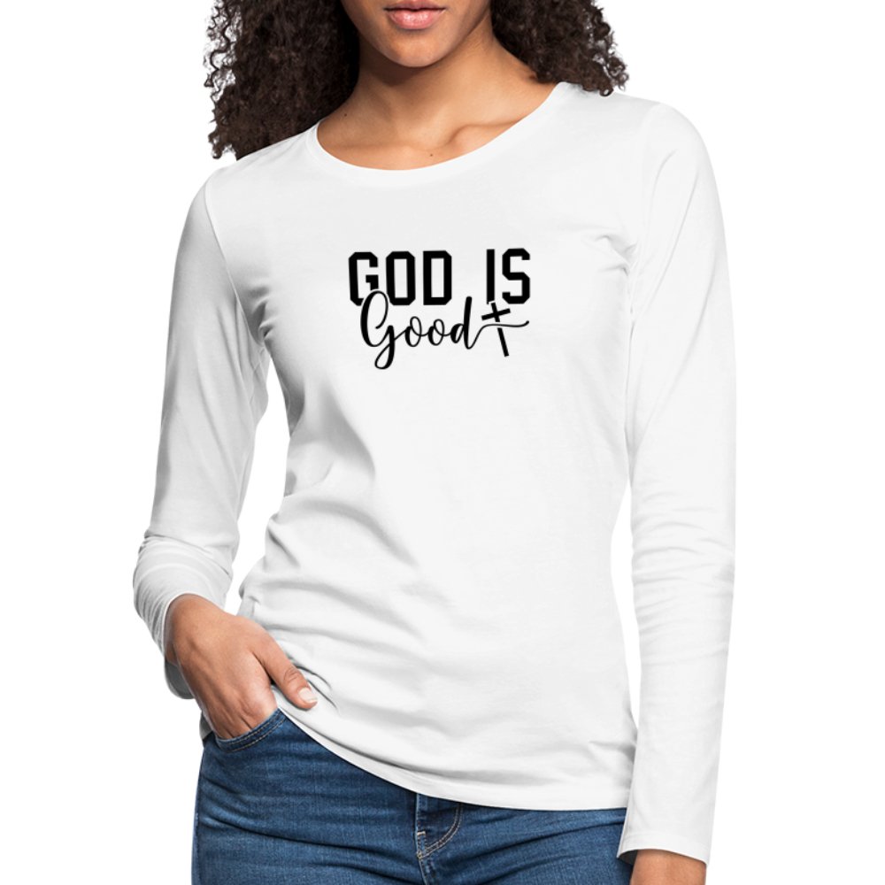 God is Good Women's Premium Long Sleeve T-Shirt - white