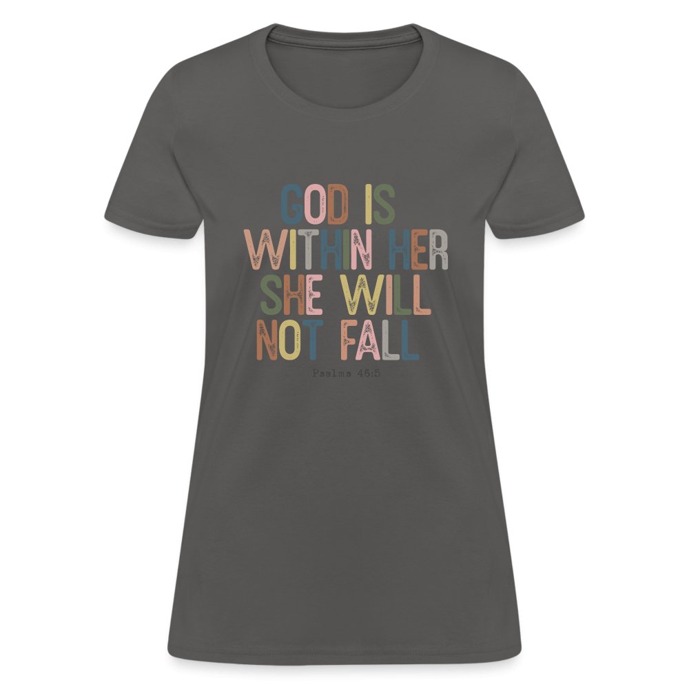 God is within Her She Will Not Fail (Psalms 46:5) Women's Contoured T-Shirt - option1# - Women's T-Shirt | Fruit of the Loom L3930R