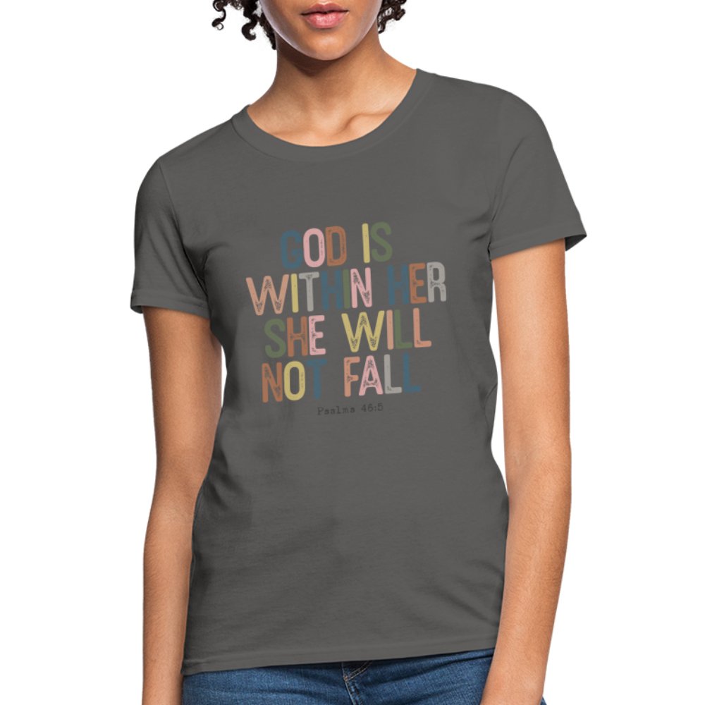 God is within Her She Will Not Fail (Psalms 46:5) Women's Contoured T-Shirt - option1# - Women's T-Shirt | Fruit of the Loom L3930R