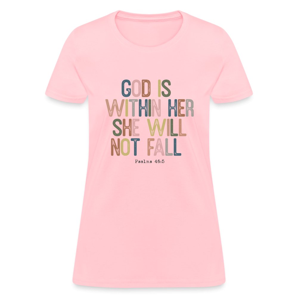 God is within Her She Will Not Fail (Psalms 46:5) Women's Contoured T-Shirt - option1# - Women's T-Shirt | Fruit of the Loom L3930R