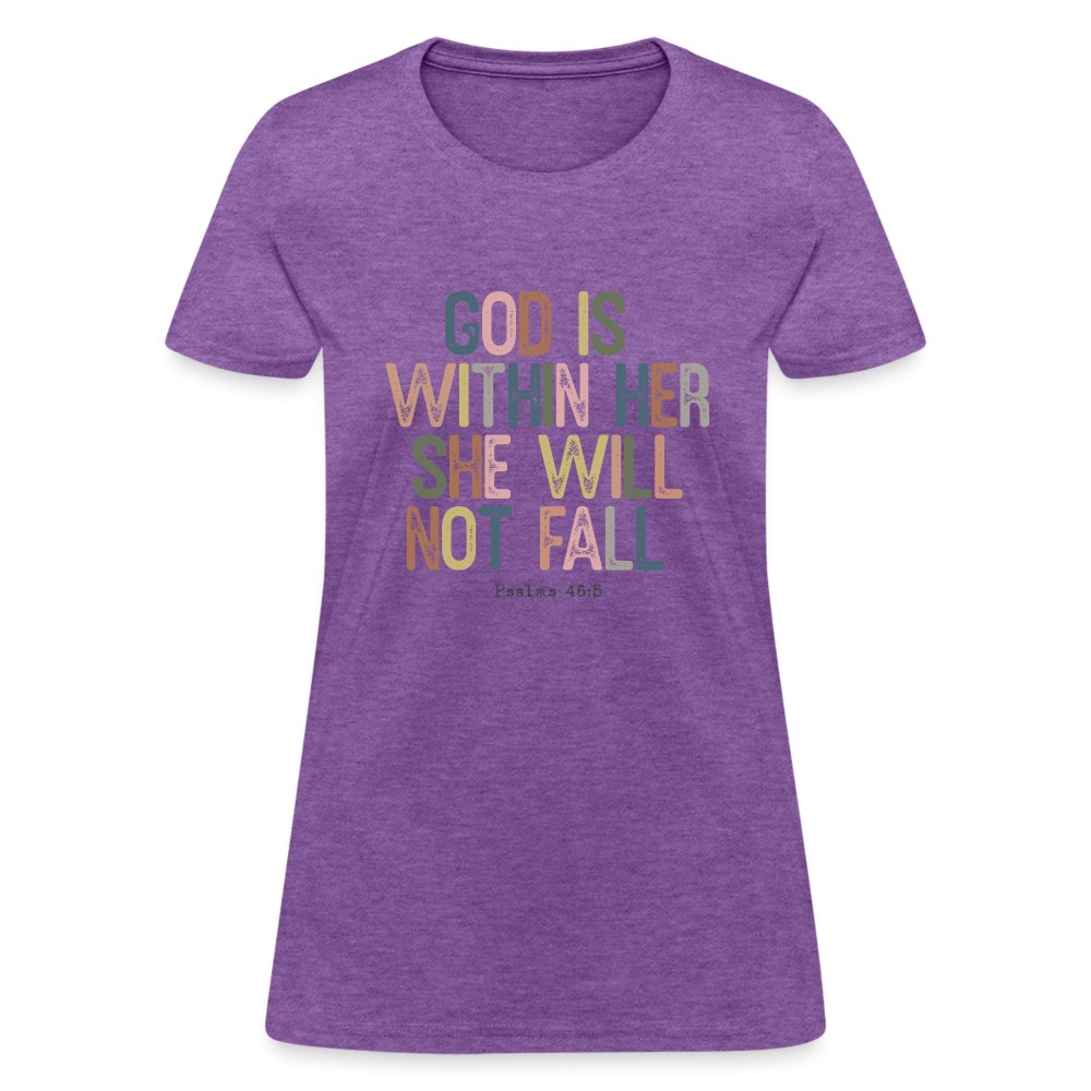 God is within Her She Will Not Fail (Psalms 46:5) Women's Contoured T-Shirt - option1# - Women's T-Shirt | Fruit of the Loom L3930R