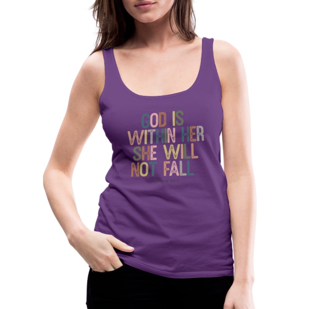 God is within Her She Will Not Fail (Psalms 46:5) Women’s Premium Tank Top - option1# - Women’s Premium Tank Top | Spreadshirt 917