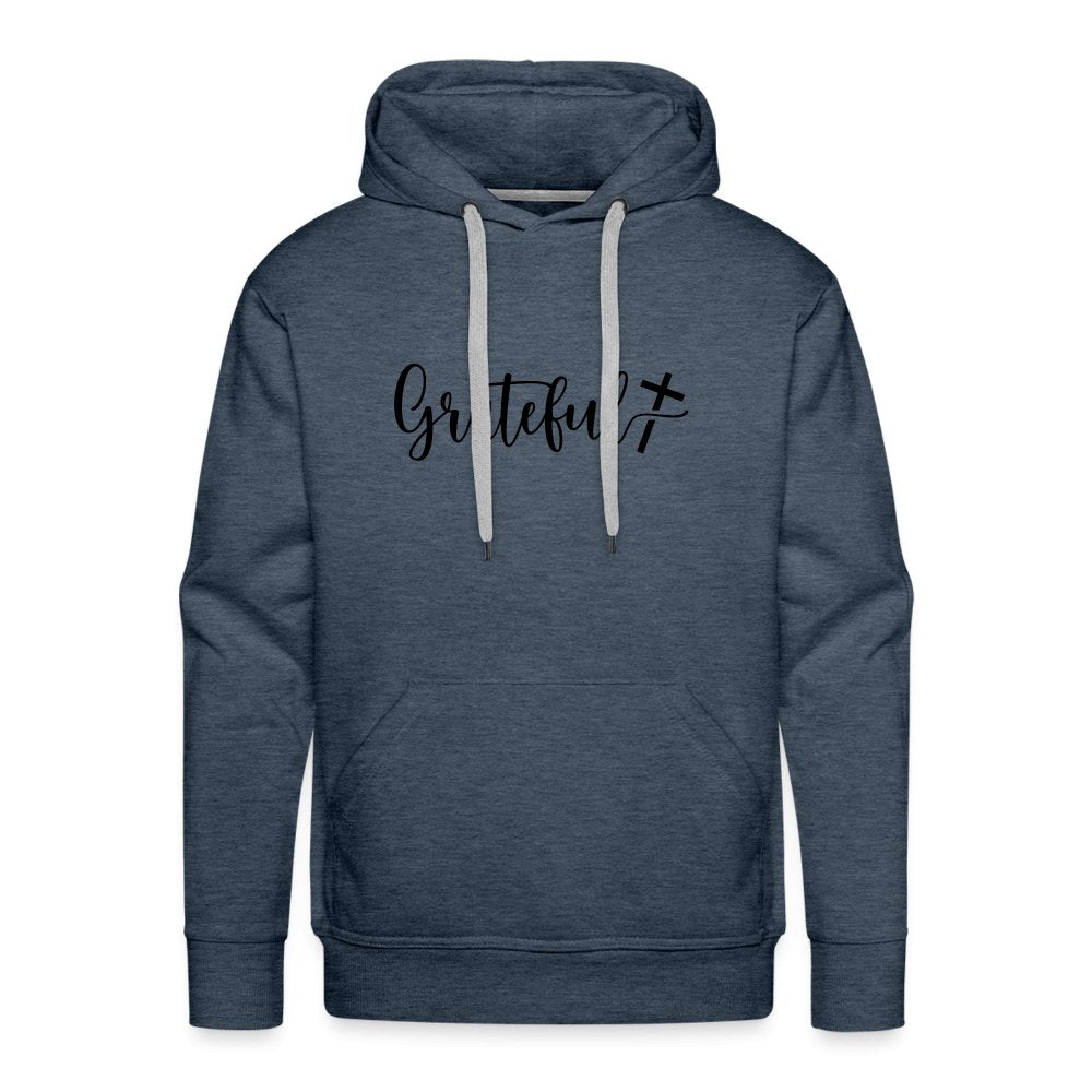 Grateful Men’s Premium Hoodie - heather denim