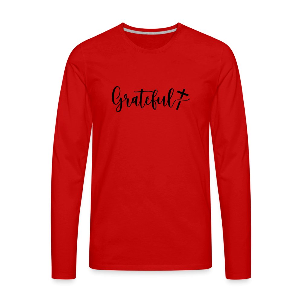 Grateful Men's Premium Long Sleeve T-Shirt - red