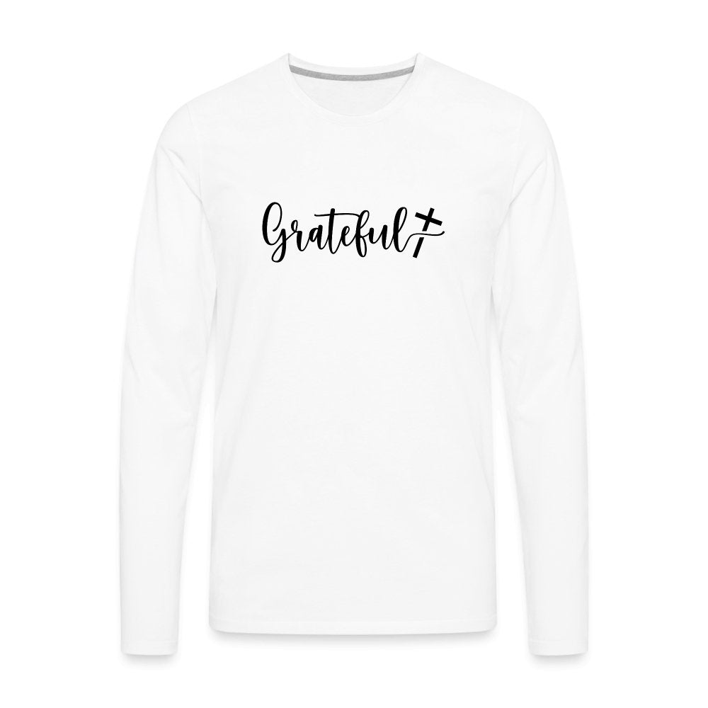 Grateful Men's Premium Long Sleeve T-Shirt - white