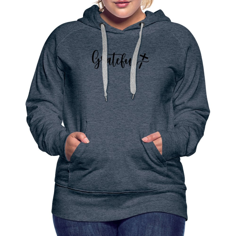 Grateful Women’s Premium Hoodie - heather denim