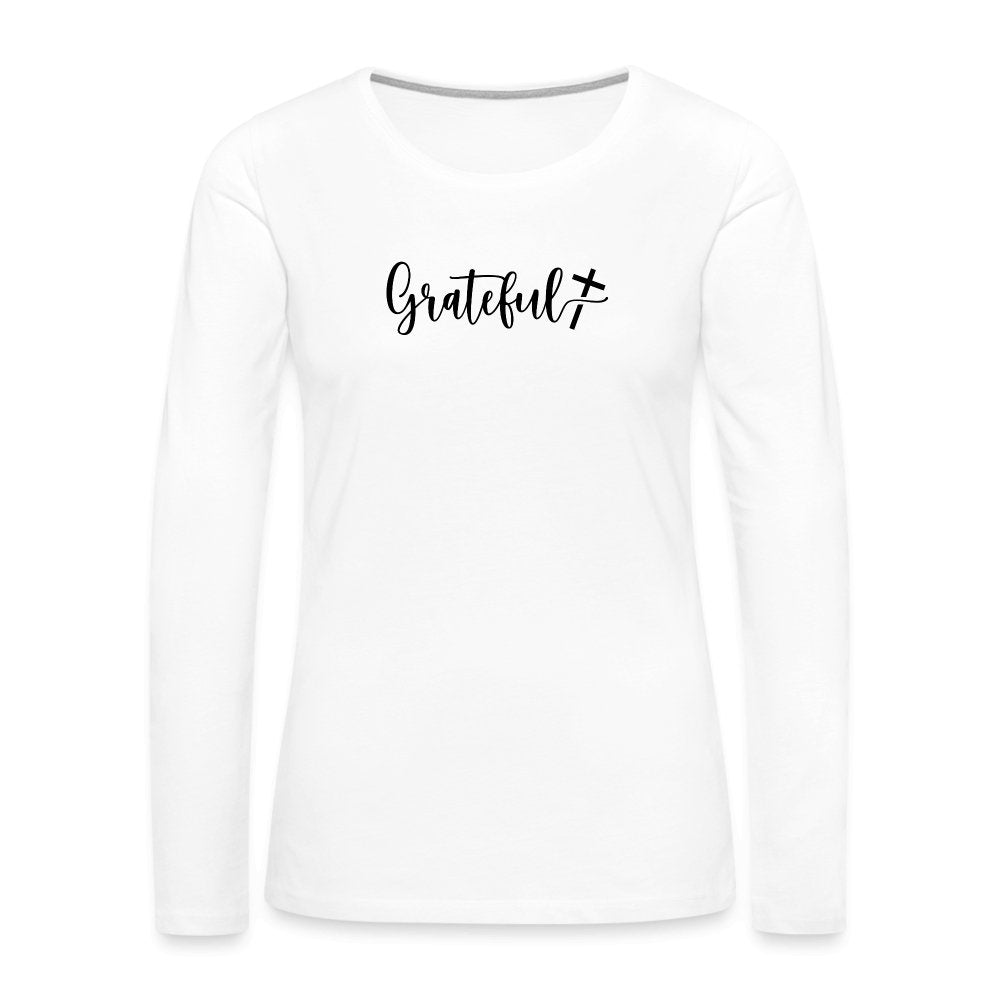 Grateful Women's Premium Long Sleeve T-Shirt - white