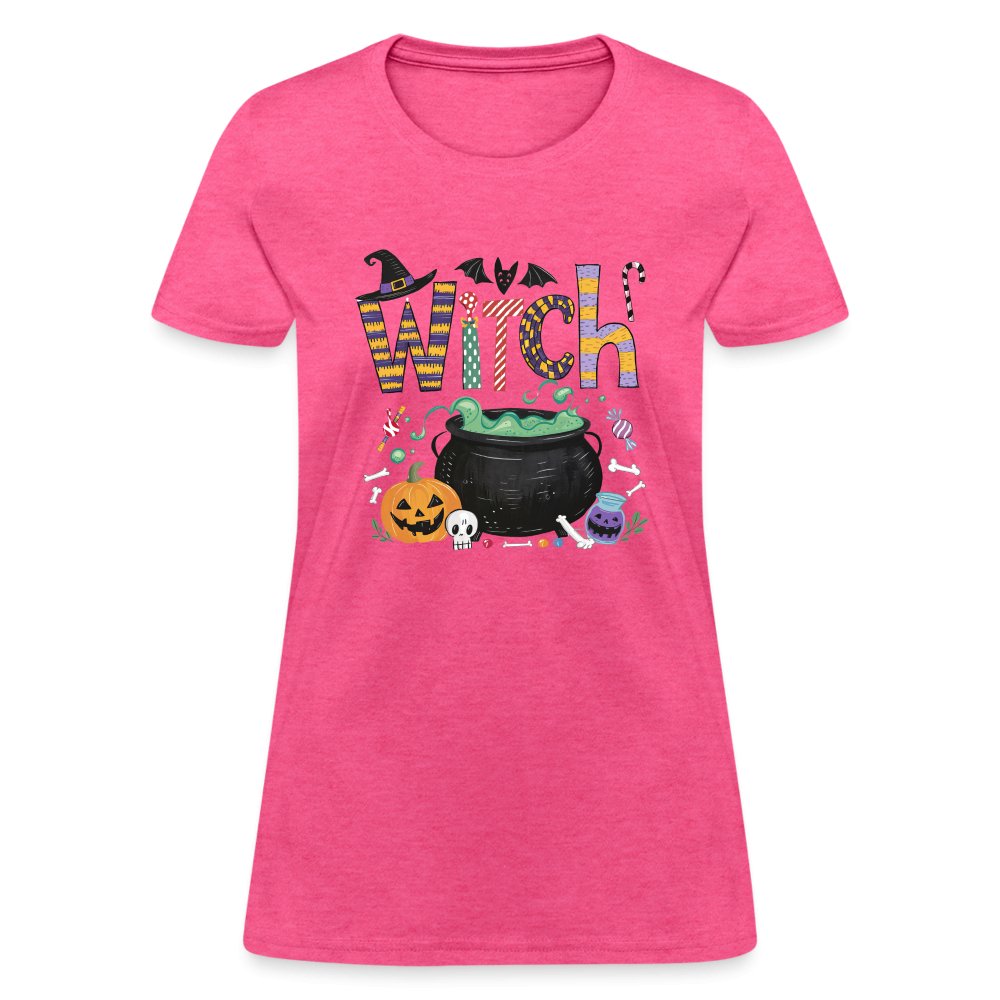 Halloween Witch Contoured T-Shirt - fuchsia