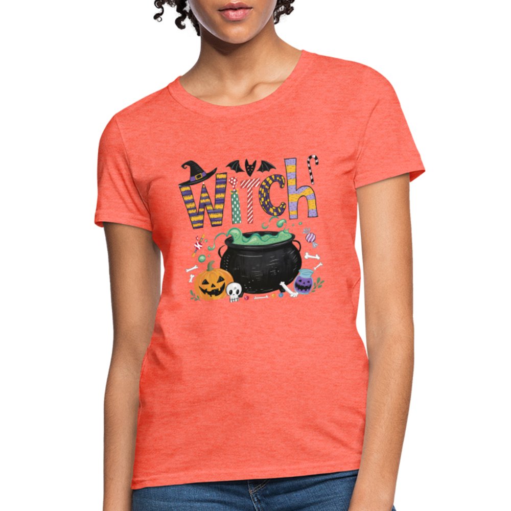 Halloween Witch Contoured T-Shirt - fuchsia