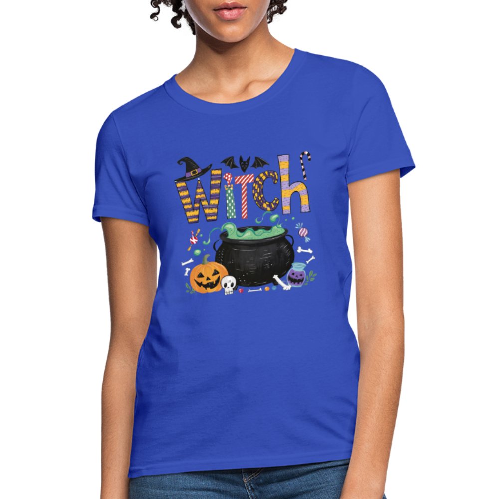 Halloween Witch Contoured T-Shirt - royal blue