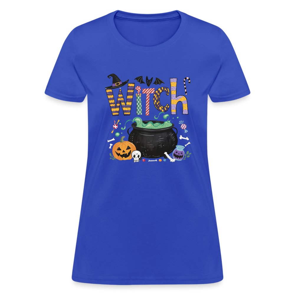 Halloween Witch Contoured T-Shirt - royal blue