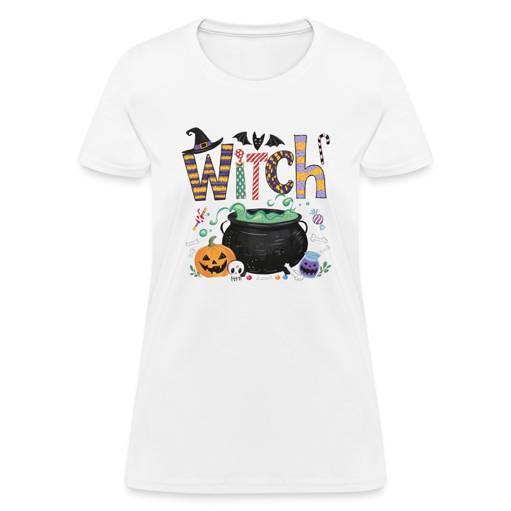 Halloween Witch Contoured T-Shirt - white