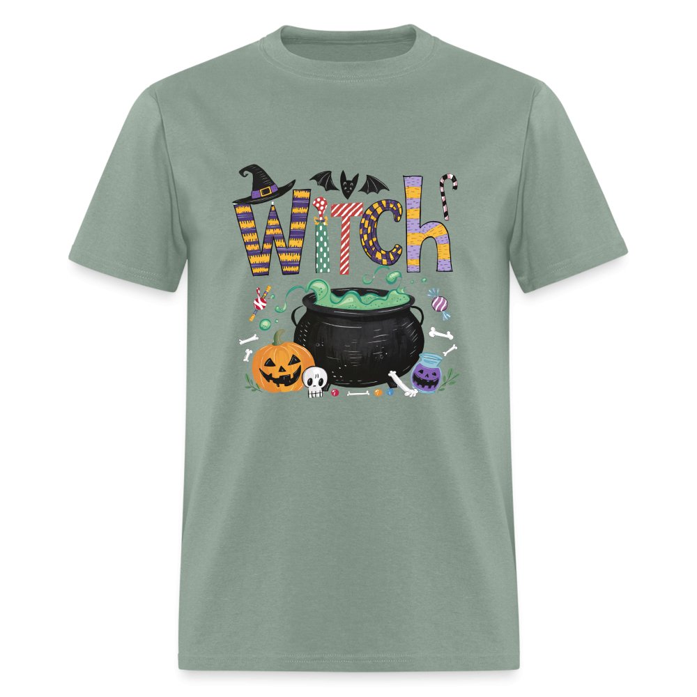 Halloween Witch T-Shirt - sage