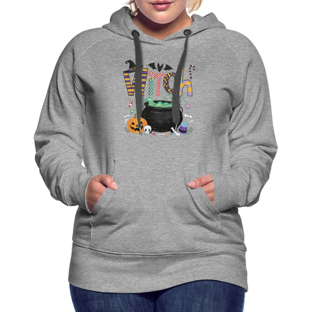 Halloween Witch Women’s Premium Hoodie - heather grey