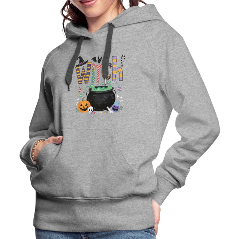 Halloween Witch Women’s Premium Hoodie - heather grey