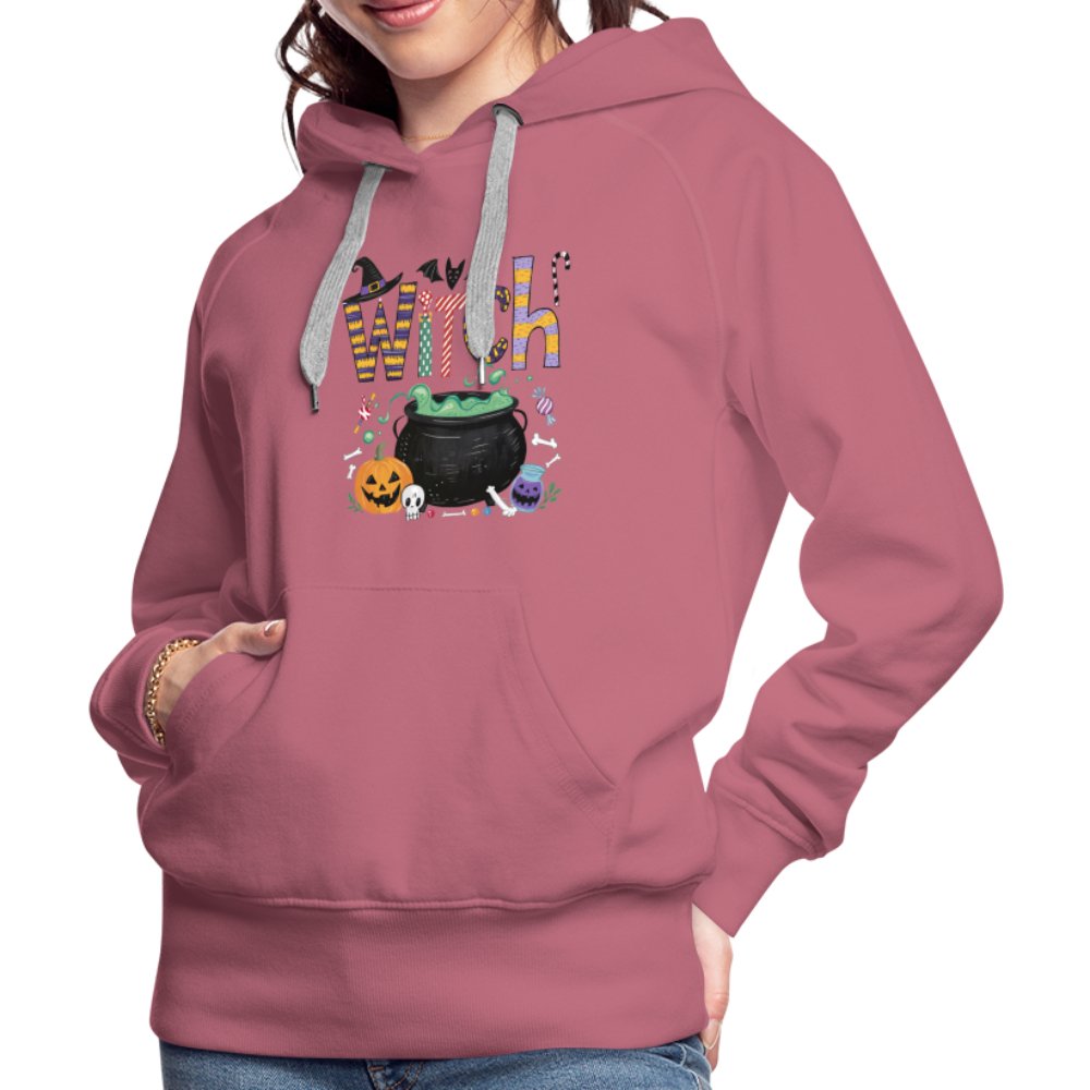 Halloween Witch Women’s Premium Hoodie - mauve