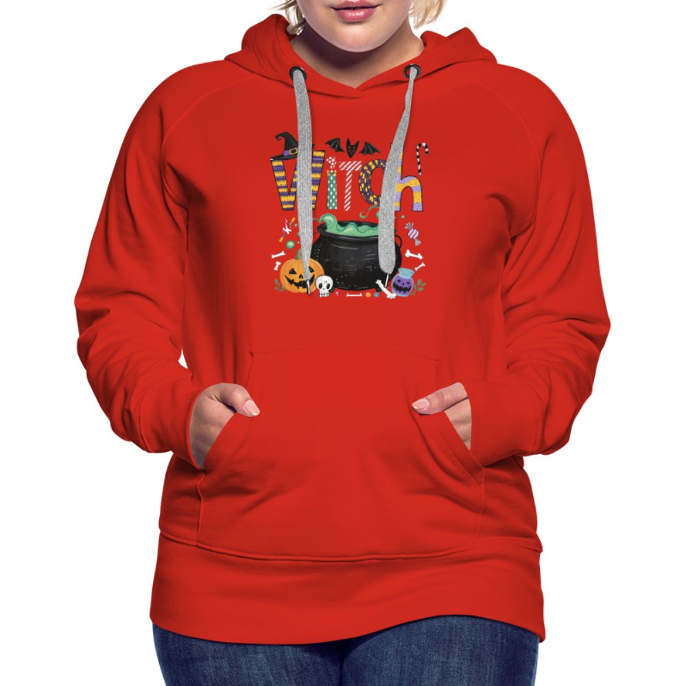 Halloween Witch Women’s Premium Hoodie - red