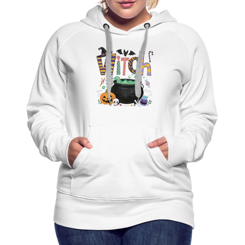 Halloween Witch Women’s Premium Hoodie - white