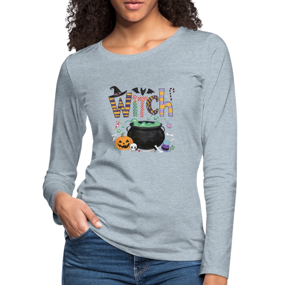 Halloween Witch Women's Premium Long Sleeve T-Shirt - option1# - Women's Premium Long Sleeve T-Shirt | Spreadshirt 876