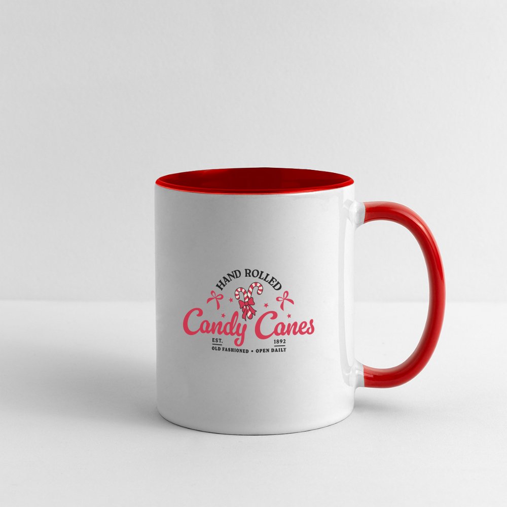 Hand Rolled Candy Canes Coffee Mug - white/red