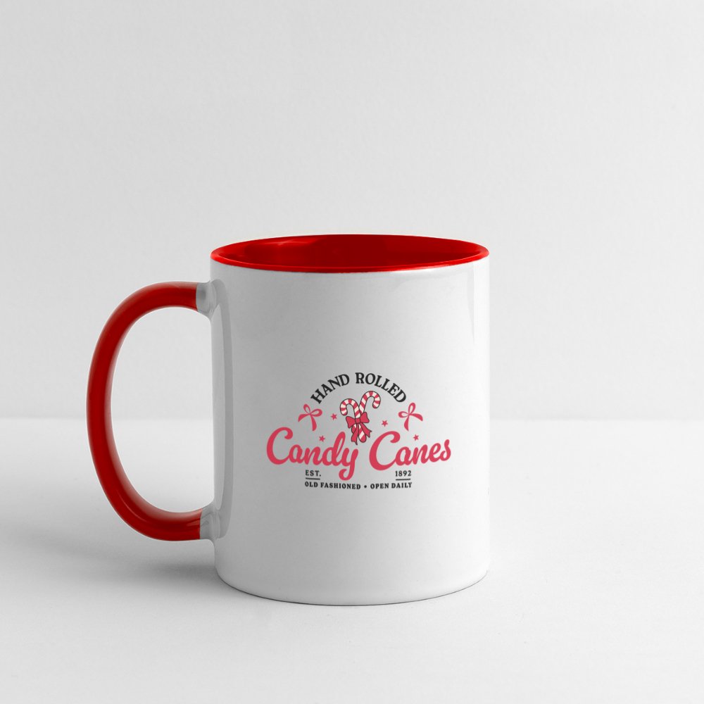 Hand Rolled Candy Canes Coffee Mug - white/red