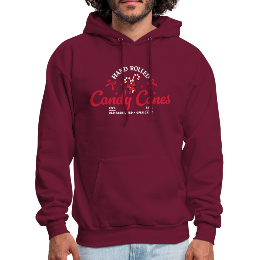 Hand Rolled Candy Canes Hoodie - burgundy