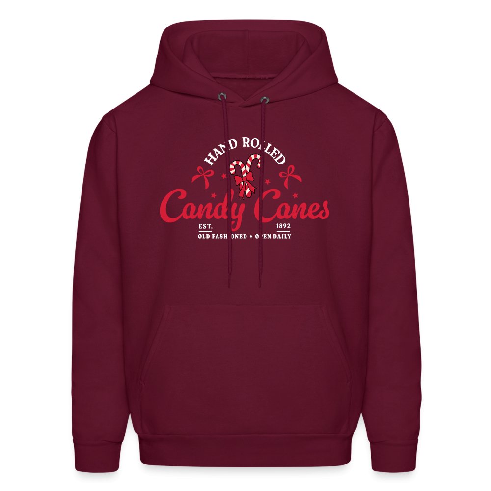 Hand Rolled Candy Canes Hoodie - burgundy