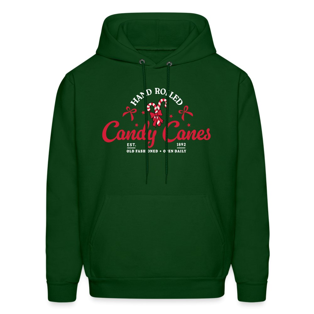 Hand Rolled Candy Canes Hoodie - forest green