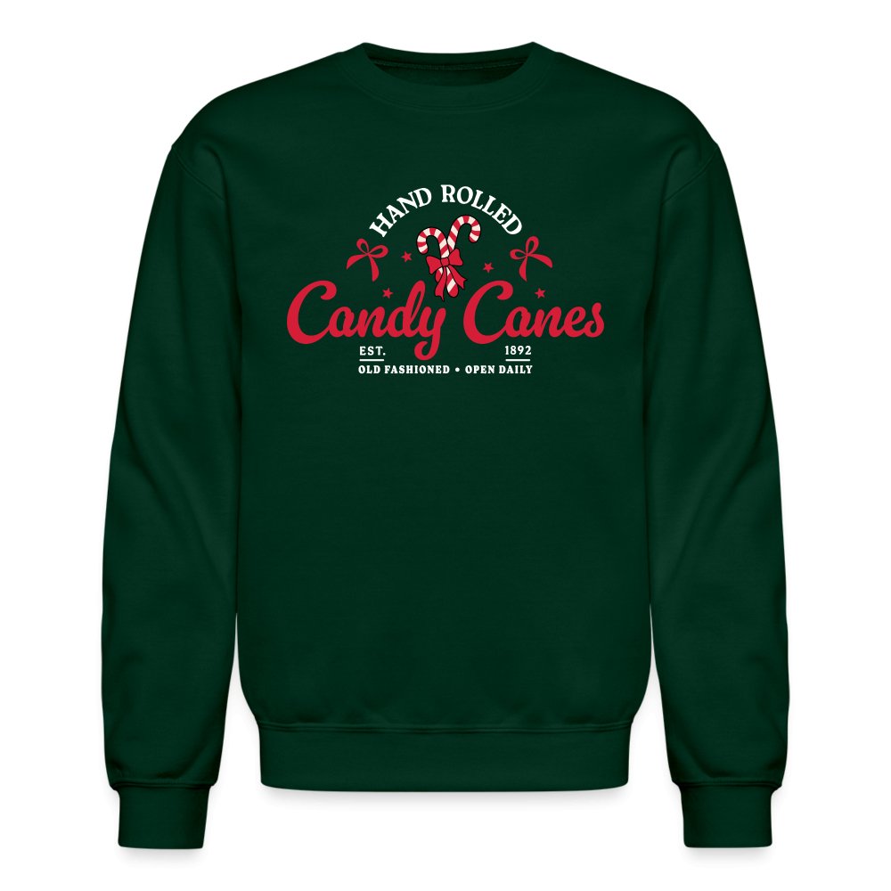 Hand Rolled Candy Canes Sweatshirt - forest green