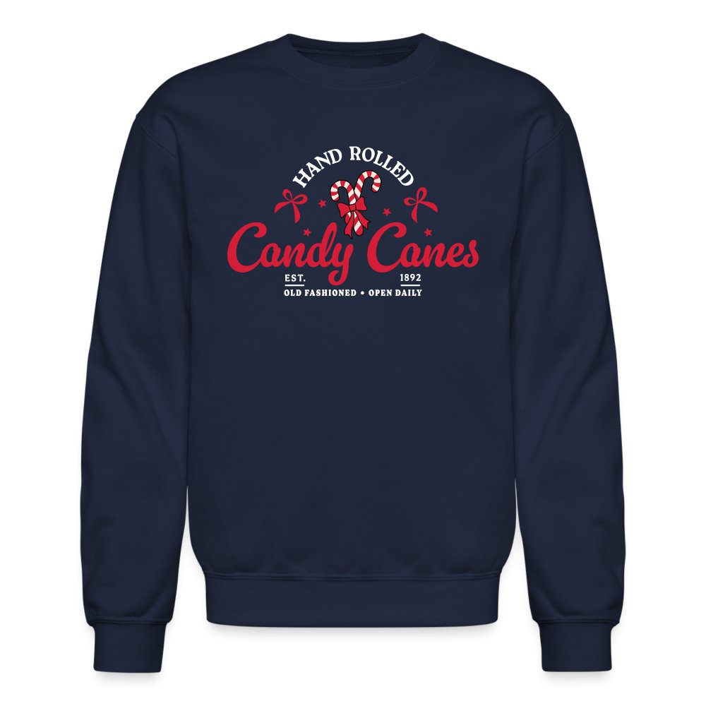 Hand Rolled Candy Canes Sweatshirt - navy