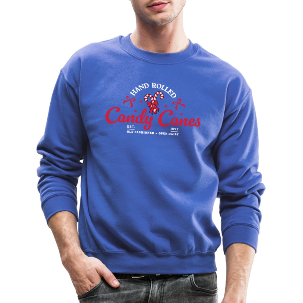 Hand Rolled Candy Canes Sweatshirt - royal blue