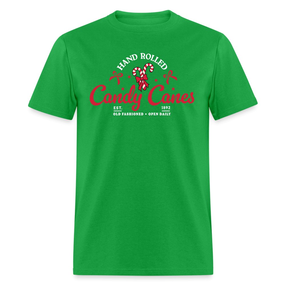 Hand Rolled Candy Canes T-Shirt - bright green