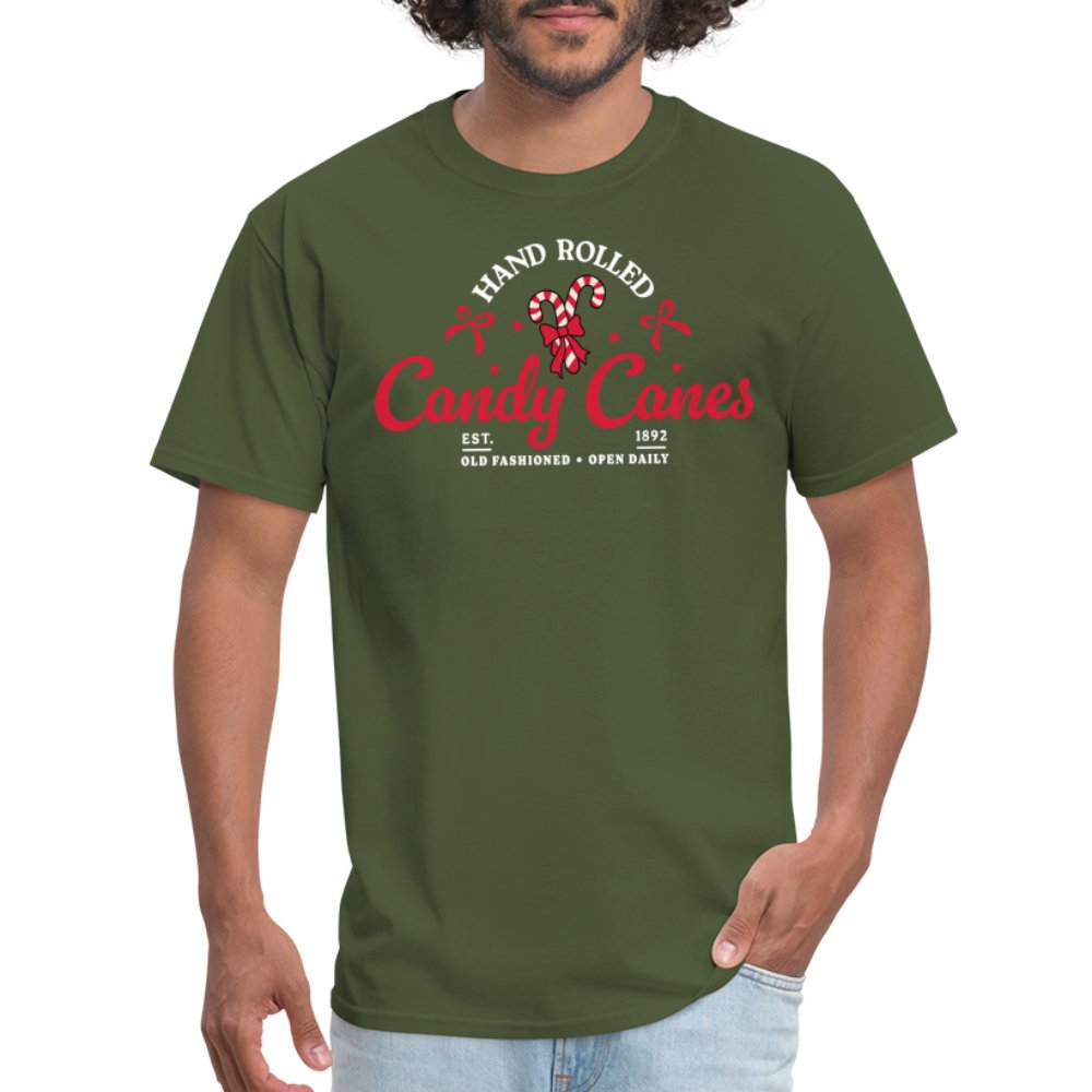 Hand Rolled Candy Canes T-Shirt - military green