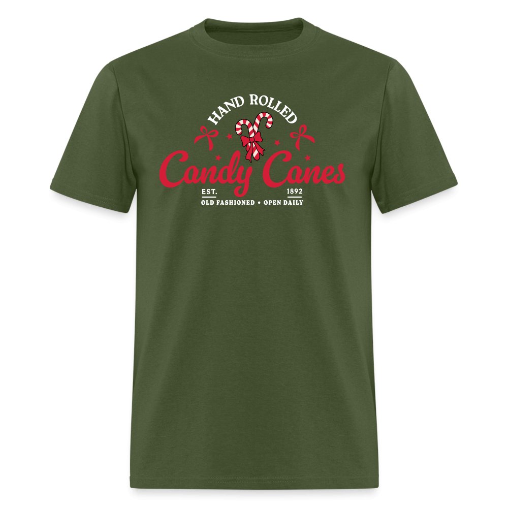 Hand Rolled Candy Canes T-Shirt - military green