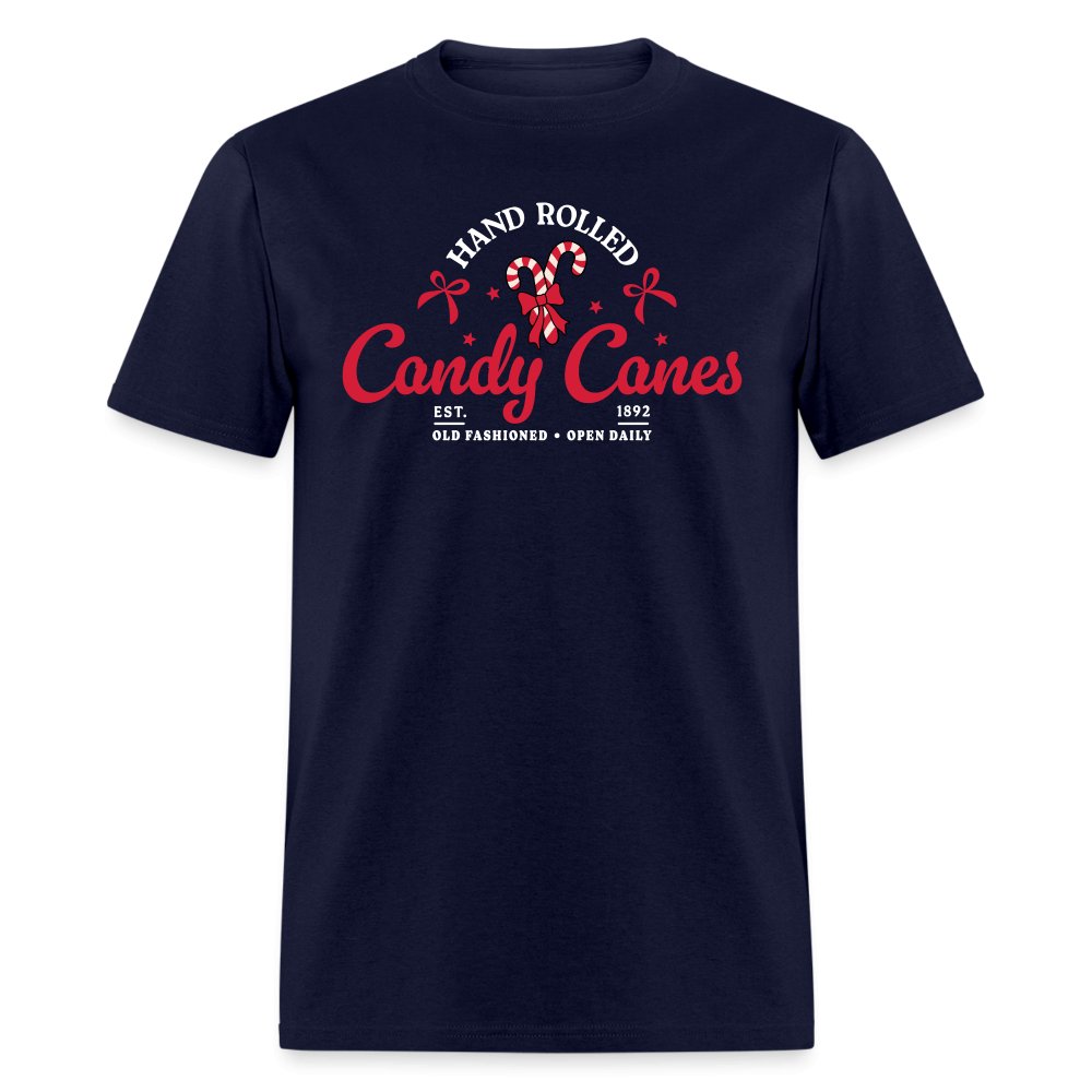 Hand Rolled Candy Canes T-Shirt - navy