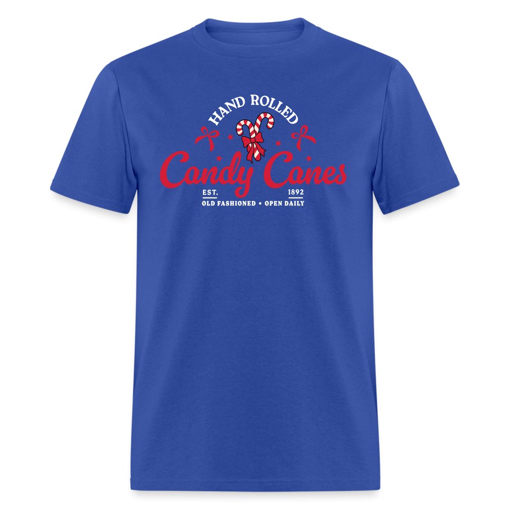 Hand Rolled Candy Canes T-Shirt - royal blue