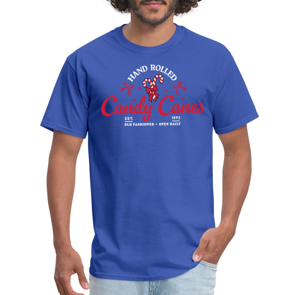 Hand Rolled Candy Canes T-Shirt - royal blue