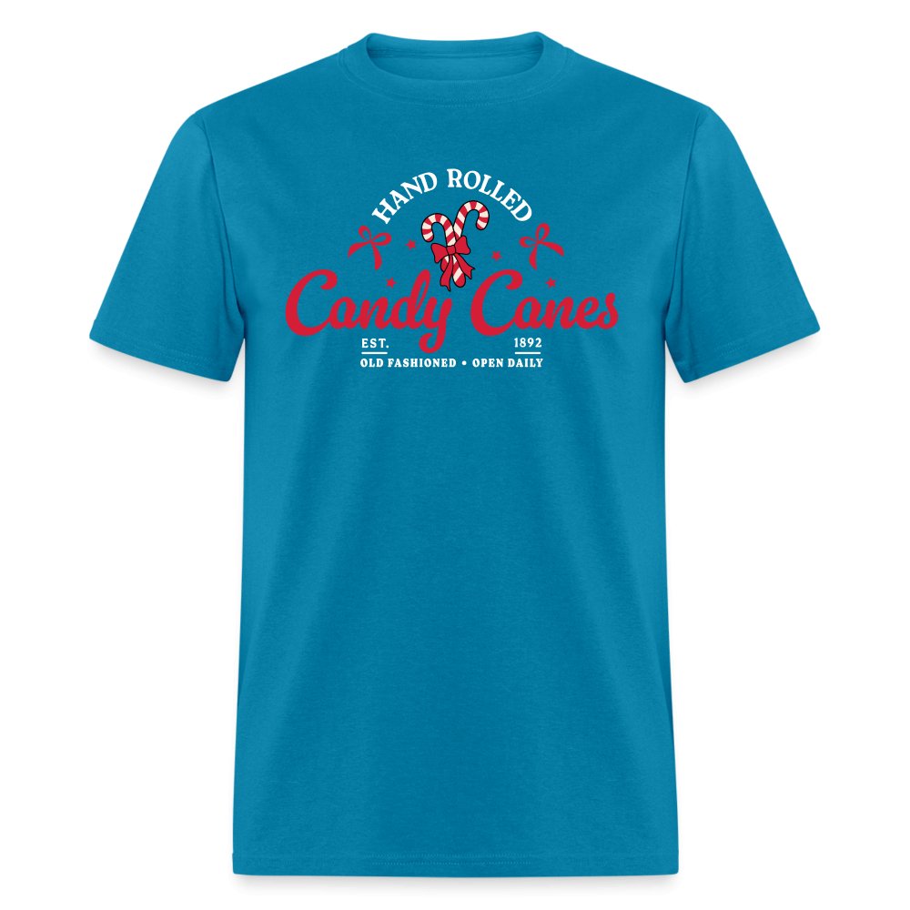 Hand Rolled Candy Canes T-Shirt - turquoise