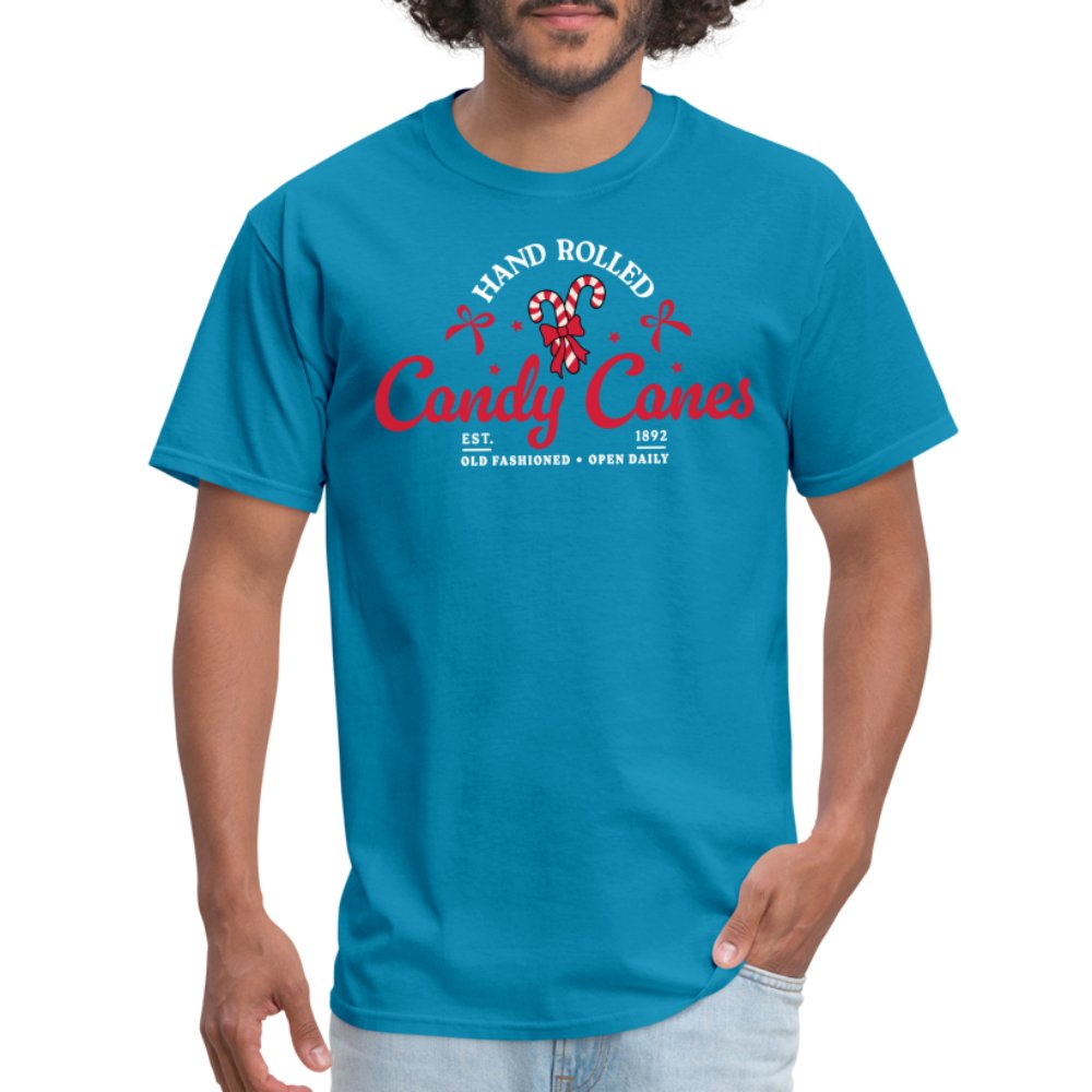 Hand Rolled Candy Canes T-Shirt - turquoise