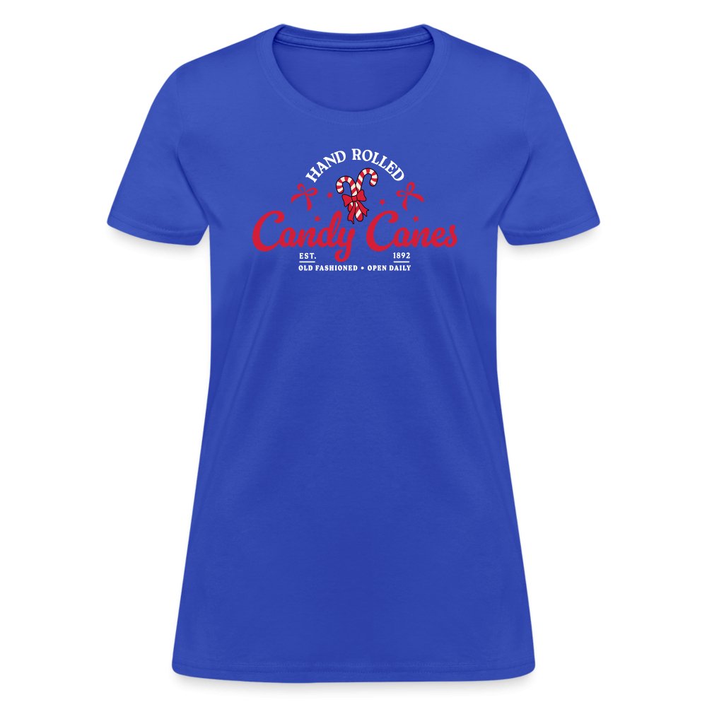 Hand Rolled Candy Canes Women's Contoured T-Shirt - royal blue