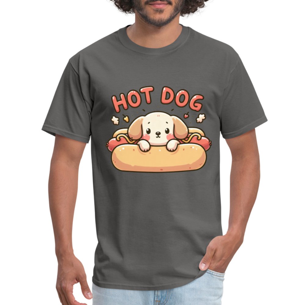 Hot Dog T-Shirt (Puppy inside Hot Dog Bun) - denim