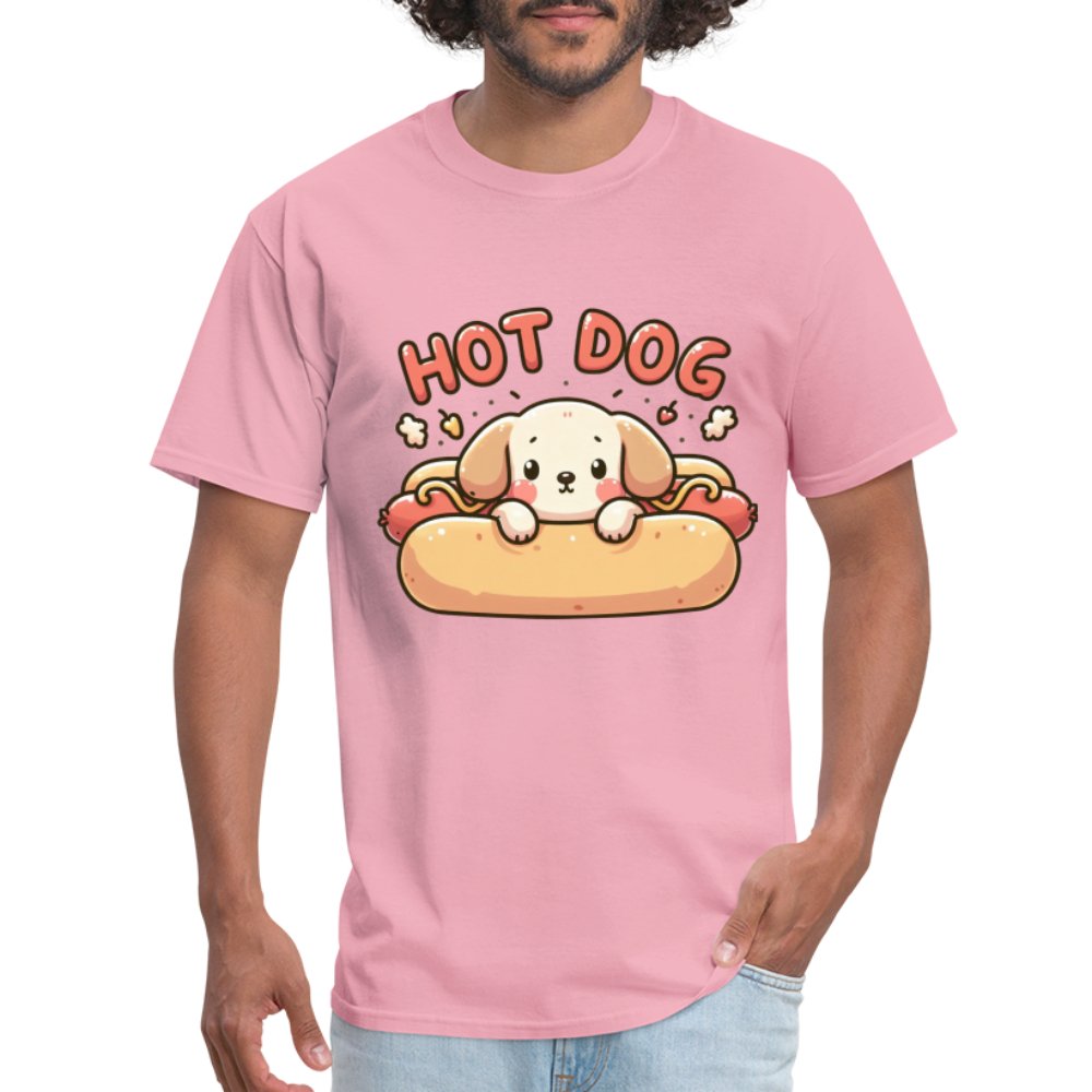 Hot Dog T-Shirt (Puppy inside Hot Dog Bun) - sage