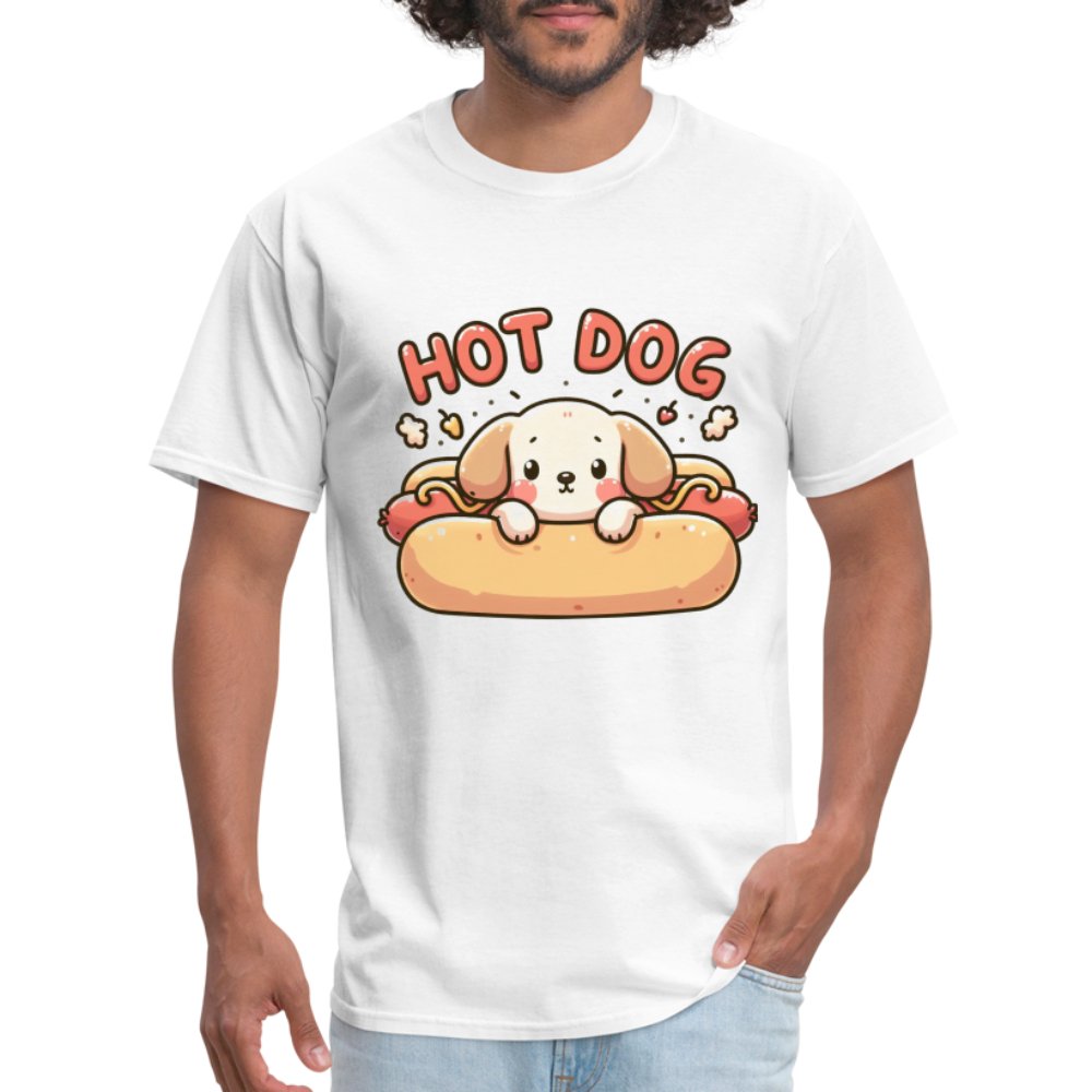 Hot Dog T-Shirt (Puppy inside Hot Dog Bun) - option1# - Unisex Classic T-Shirt | Fruit of the Loom 3930