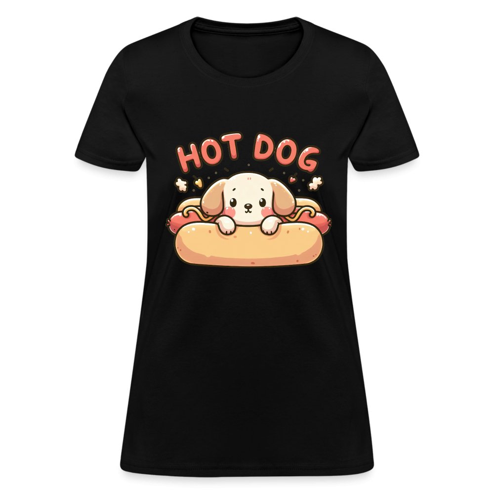 Hot Dog Women's Contoured T-Shirt (Puppy inside Hot Dog Bun) - option1# - Women's T-Shirt | Fruit of the Loom L3930R