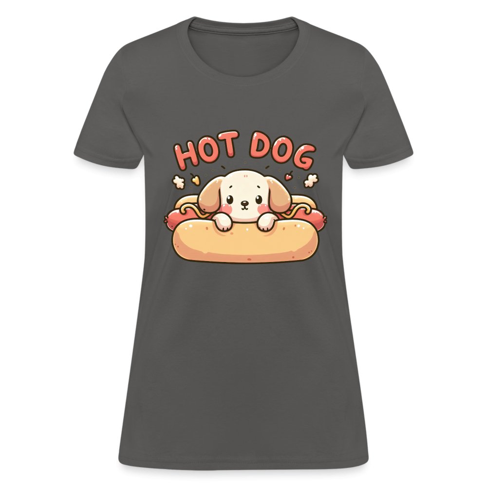 Hot Dog Women's Contoured T-Shirt (Puppy inside Hot Dog Bun) - option1# - Women's T-Shirt | Fruit of the Loom L3930R