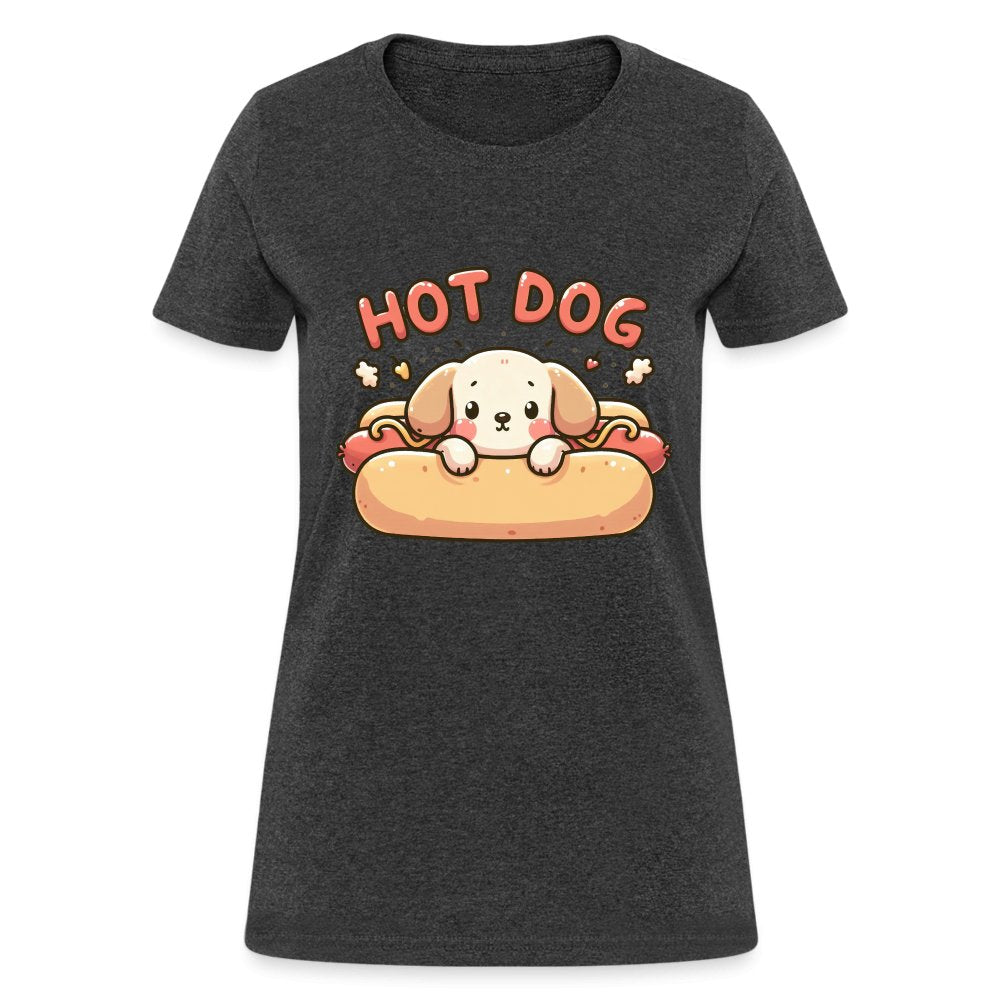 Hot Dog Women's Contoured T-Shirt (Puppy inside Hot Dog Bun) - option1# - Women's T-Shirt | Fruit of the Loom L3930R